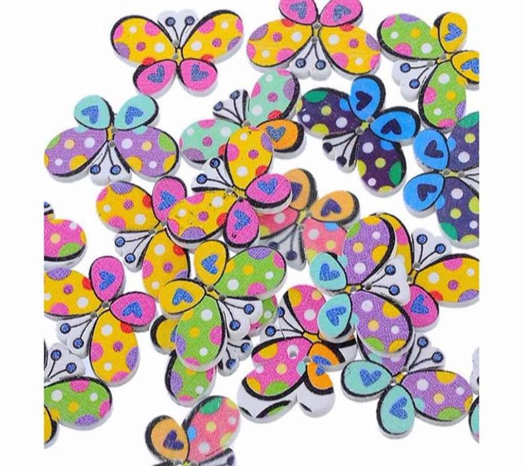 10pcs 30mm*20mm mixed Colour decorative craft wood Butterfly Buttons