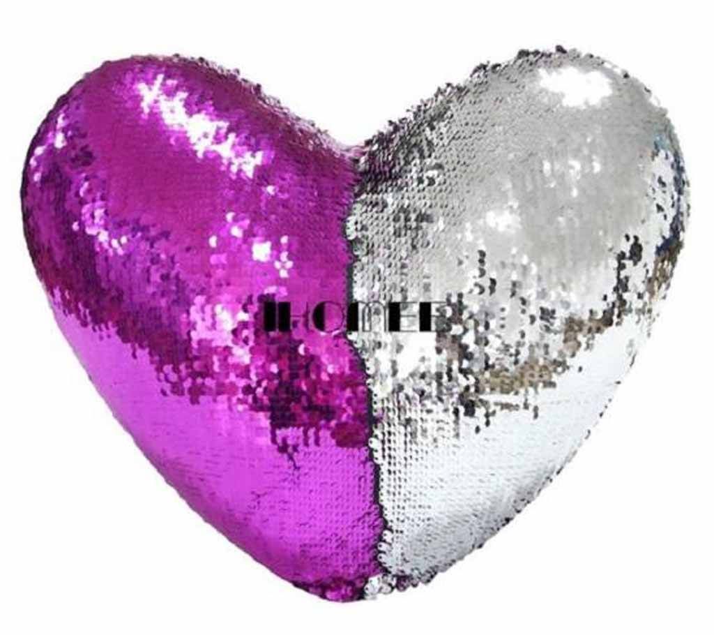 Heart Shape Mermaid Pillow-Pink&Silver