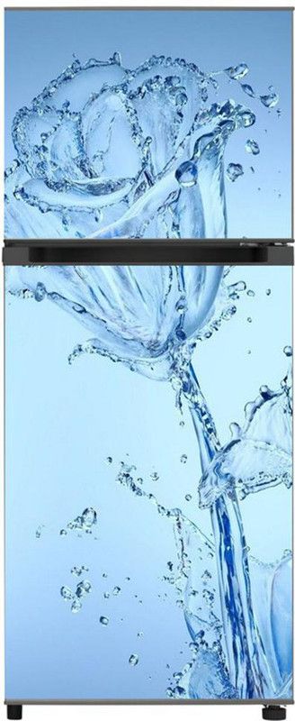 K2A Decor 60 cm 3D Water Rose With Blue Background Self Adhesive Fridge Sticker Self Adhesive Sticker  (Pack of 1)
