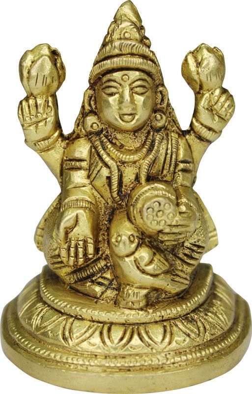 vinayakmoorti vinayakmoorti laxmi mataji idol for Home Temple/Mandir Decorative Showpiece - 8 cm  (Brass, Multicolor)