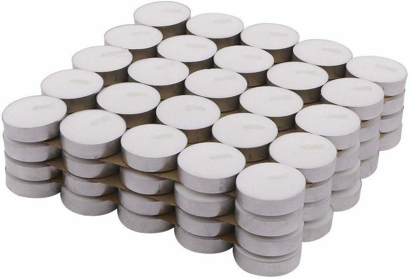 Cakeshala Wax Tealight Candles | Diya for Diwali | (Set of 50) Unscented, Smokeless Candles Candle  (White, Pack of 50)