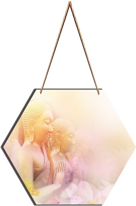 Onlinch Buddha Praying MDF Plaque for Home & Wall Decoration  (21 cm X 21 cm, Multicolor)