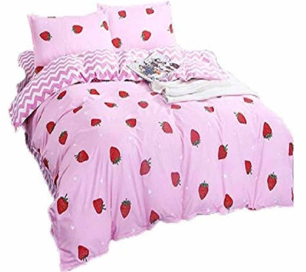 Aleo Cotton Bed Sheet with Two Pillow and One Comforter cover double size