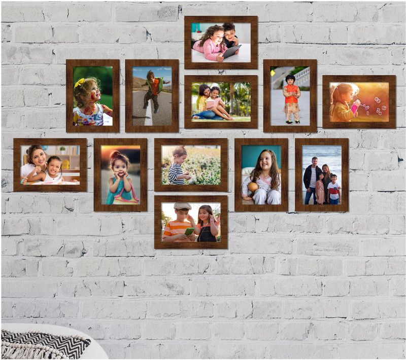 LADECOR Wood Personalized, Customized Gift Best Friends Reel Photo Collage gift for Friends, BFF with Frame, Birthday Gift,Anniversary Gift Wall  (Brown, 12 Photo(s), 6x8)