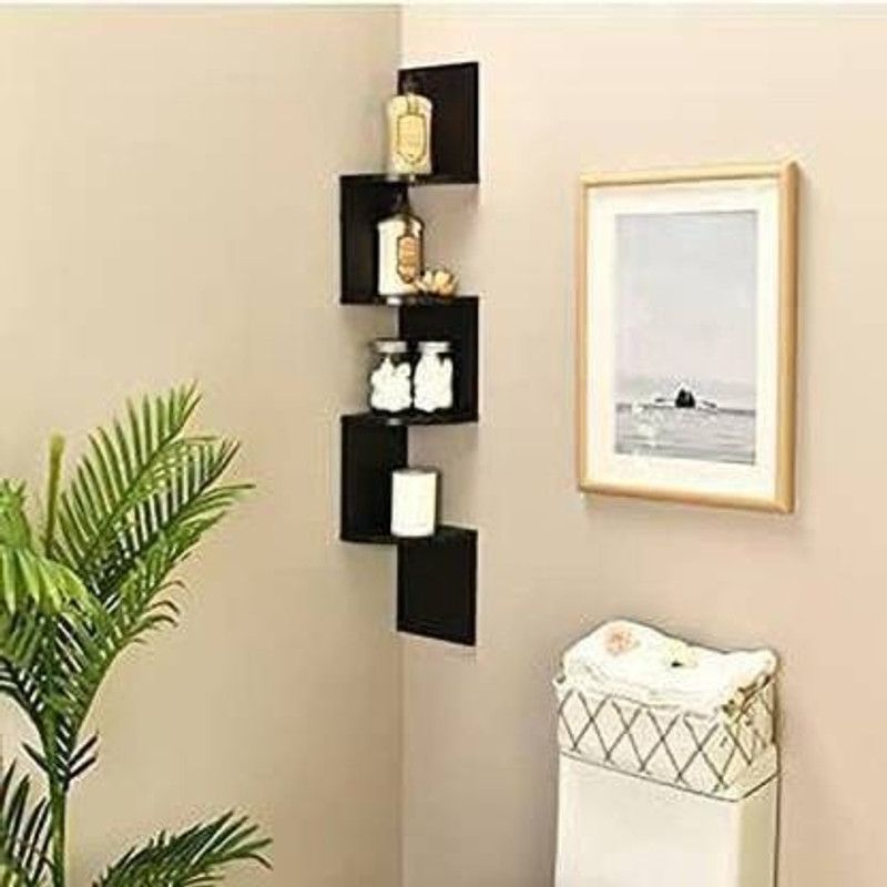 ANB Enterprises MDF (Medium Density Fiber) Wall Shelf  (Number of Shelves - 4, Black)