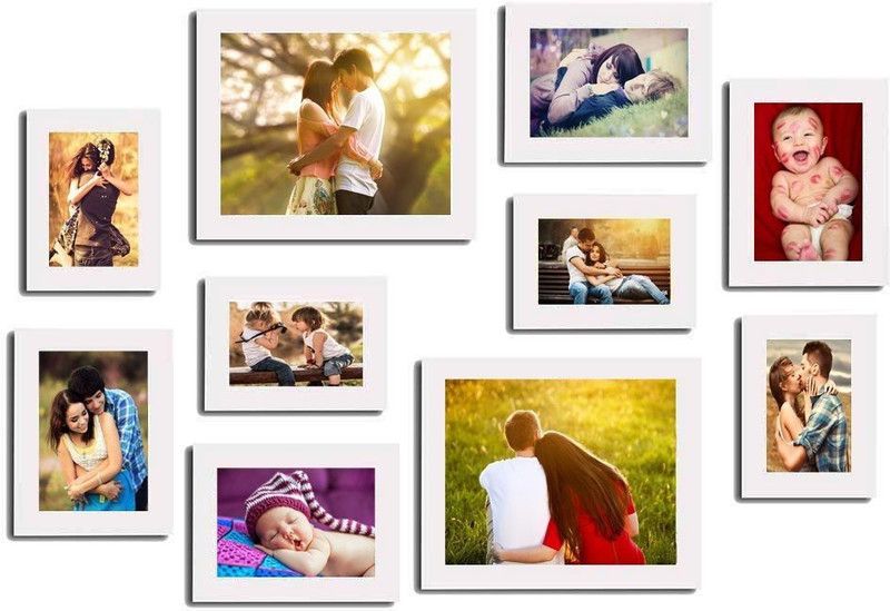 Desi Frame MDF Personalized, Customized Gift Best Friends Reel Photo Collage gift for Friends, BFF with Frame, Birthday Gift,Anniversary Gift Wall  (White, 10 Photo(s), 4 frame: 4x6 inch, 4 frame : 5x7 inch, 2 frame : 8x10 inch)
