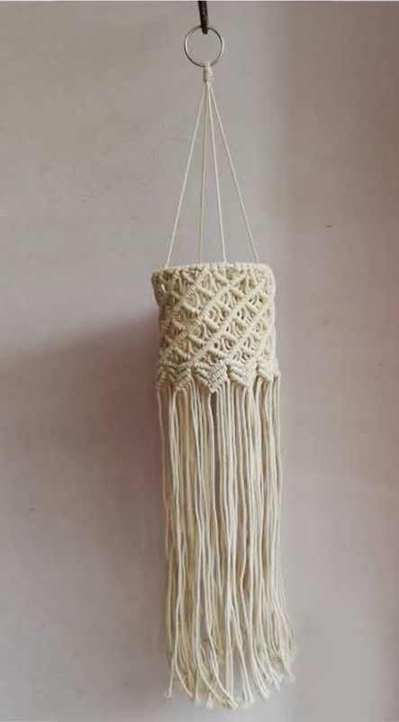 Crafty yum Macarme ROOF Lamp  (Off White)