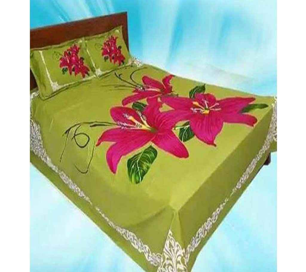 Multicolour Cotton Double Size Bed Sheet Set