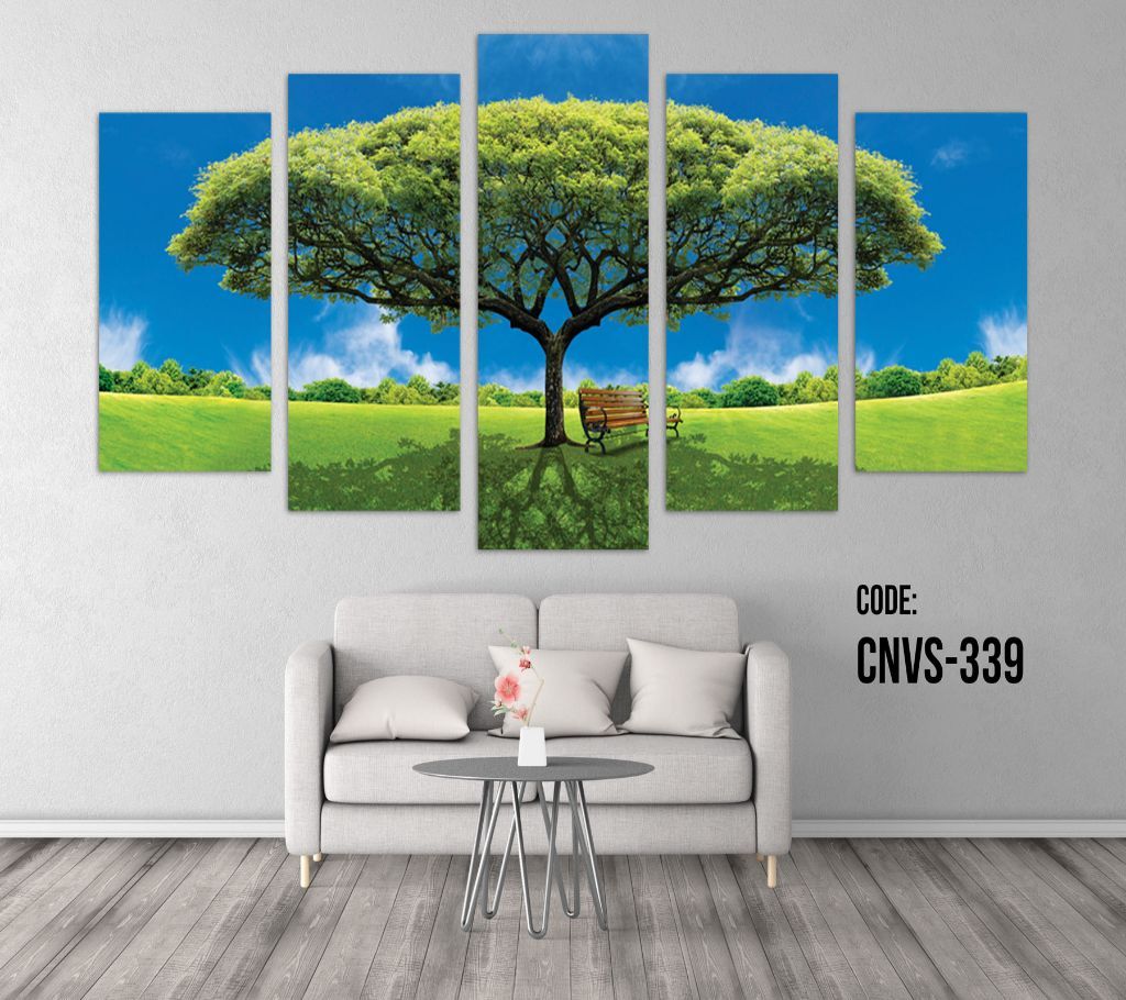 CNVS-339 Tree and Bench Wall Canvas Art Prints 60 inch x 36 inch