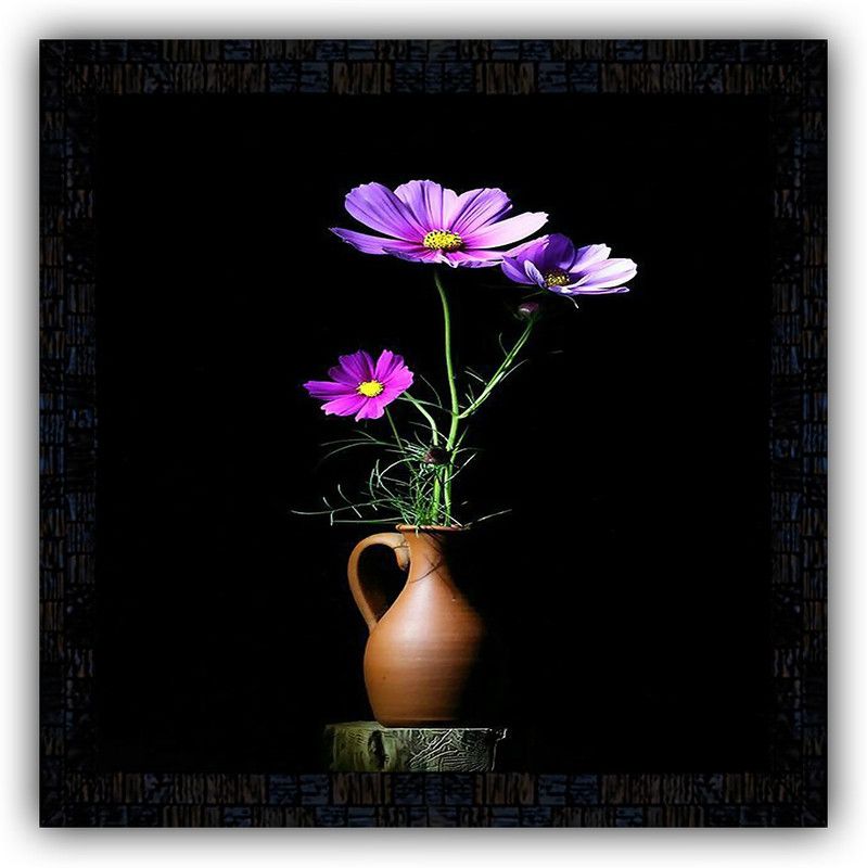 Poster N Frames framed poster of Flower floral-25462 Digital Reprint 14 inch x 14 inch Painting  (With Frame)