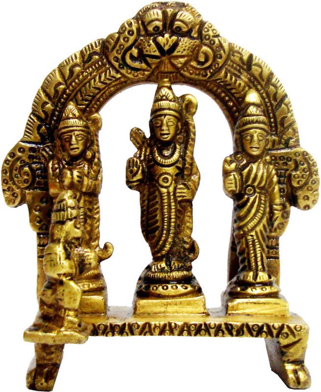 Aesthetic Decors Ram Darbaar W Ring Decorative Showpiece - 7.62 cm  (Brass, Gold)