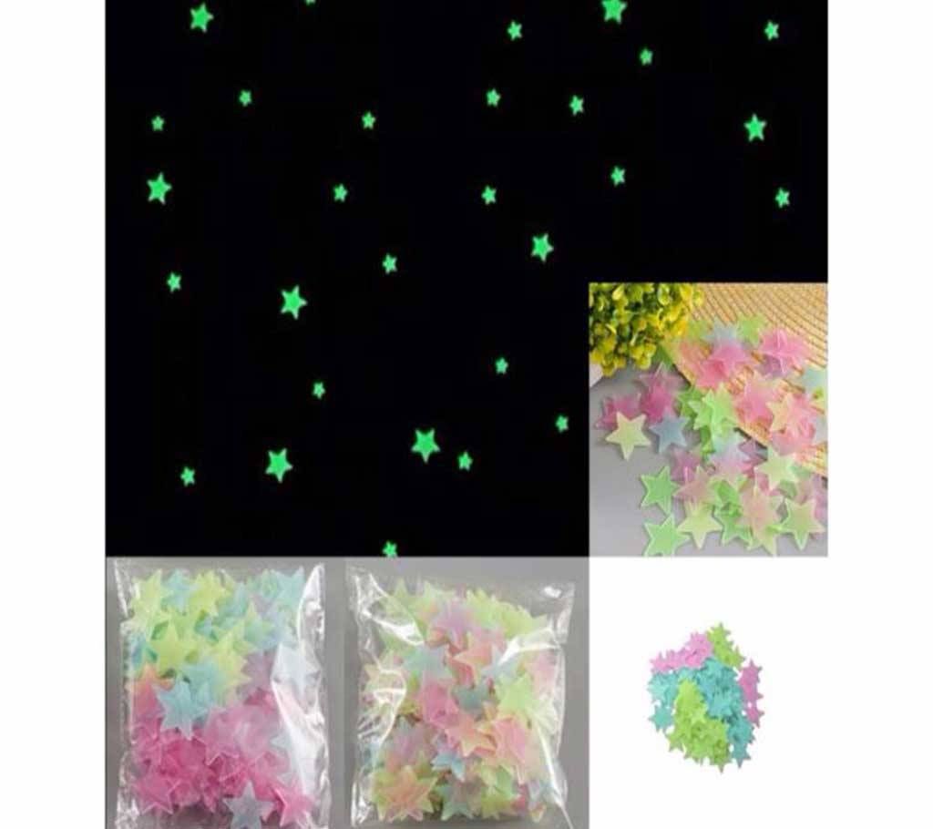 50PCs Bedroom Fluorescent Glow In The Dark Stars Glow Wall Stickers
