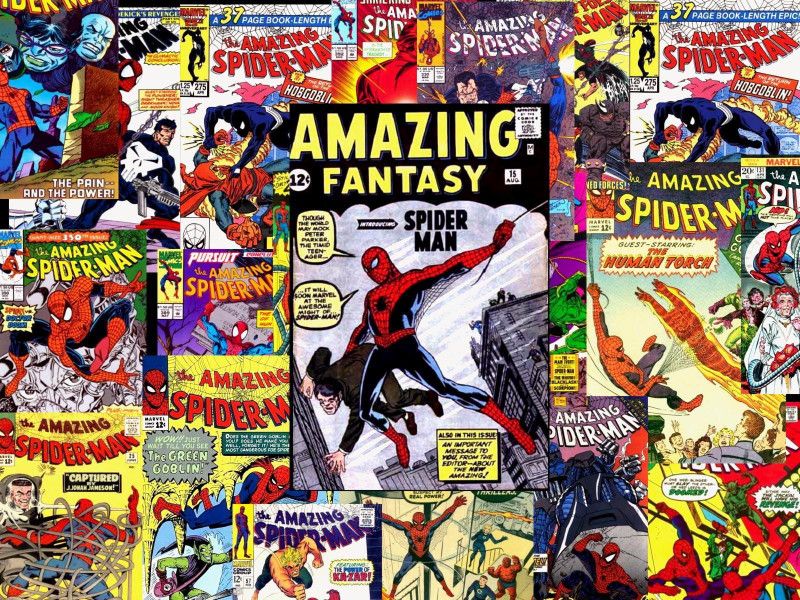 Poster Spiderman Comic On Picture Large Poster (36 X 24 Inch, Multicolour) Fine Art Print  (24 inch X 36 inch, Rolled)