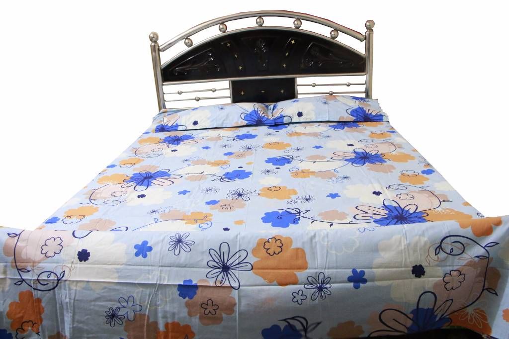 Home Tex Cotton Bedsheet and Pillow Set (King Size)
