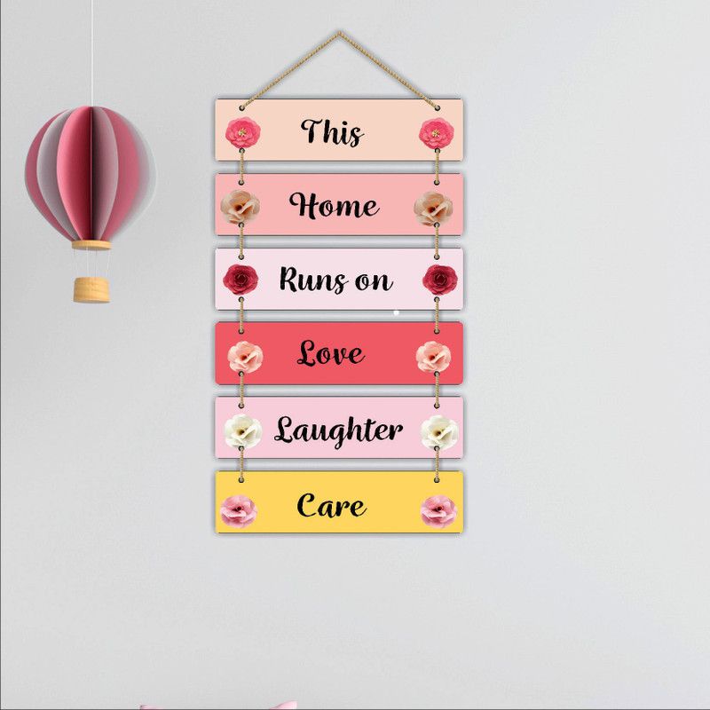 Sonisa Positive Quotes Wooden Wall Hanging Showpiecefor Home Decoration  (Multicolor 11)
