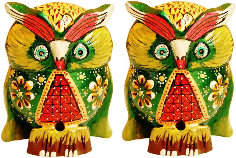 Kaashvi handicrafts Decorative Showpiece - 8 cm  (Wood, Green)
