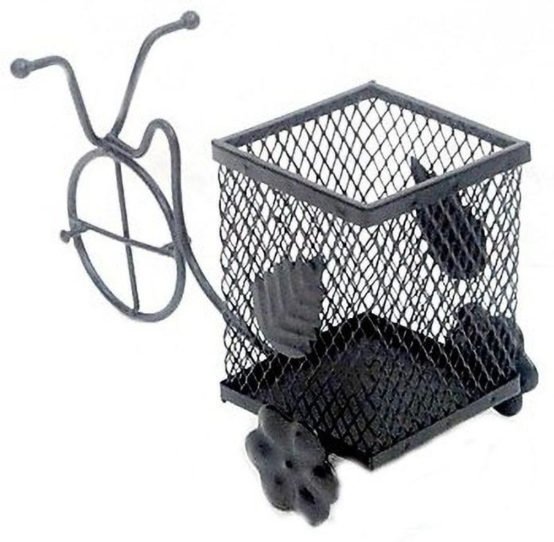 MOZO HUB MOZO HUB decorative Jali work jewelery/ dry fruits/ Pen Stand/ wedding invitation gift Trolly 20 cm Decorative Showpiece - 12 cm  (Iron, Black)