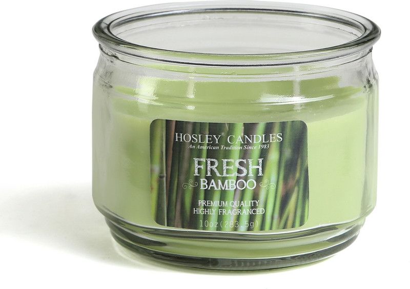 Hosley Fresh Bamboo 2 Wick Candle  (Green, Pack of 1)