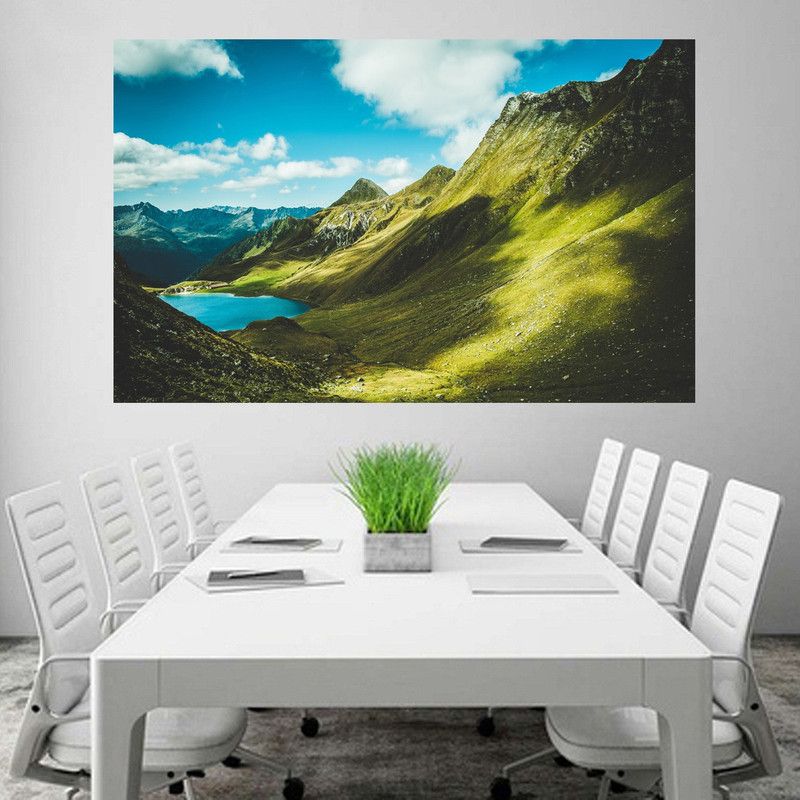 Summer Mountains Wallpaper Poster 3D Poster  (24 inch X 48 inch)