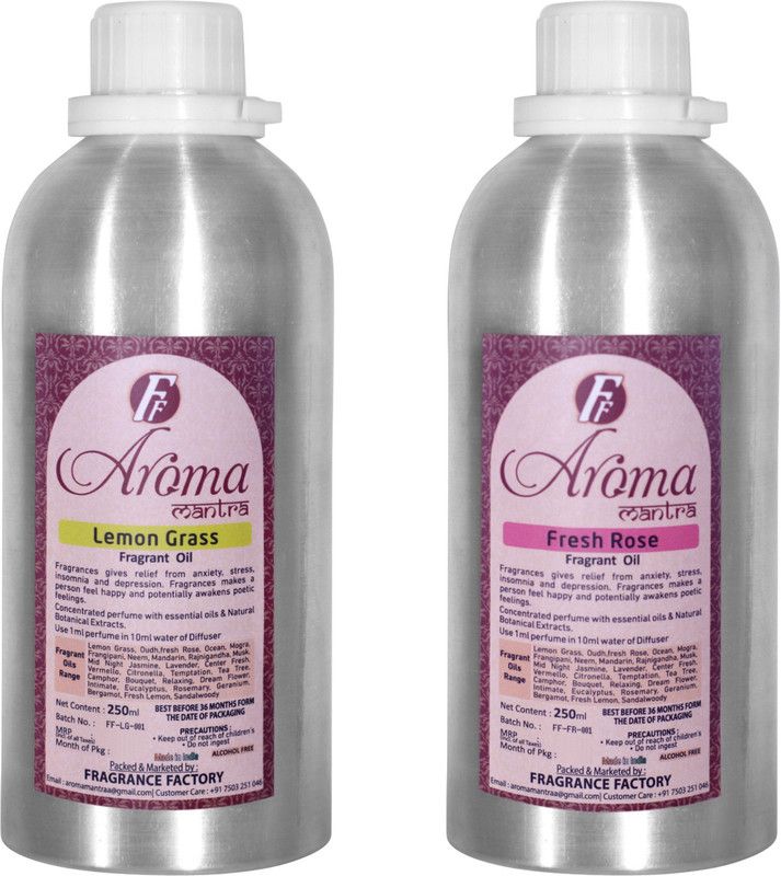 Aroma mantra Fresh rose, Lemon grass Aroma Oil  (2 x 250 ml)