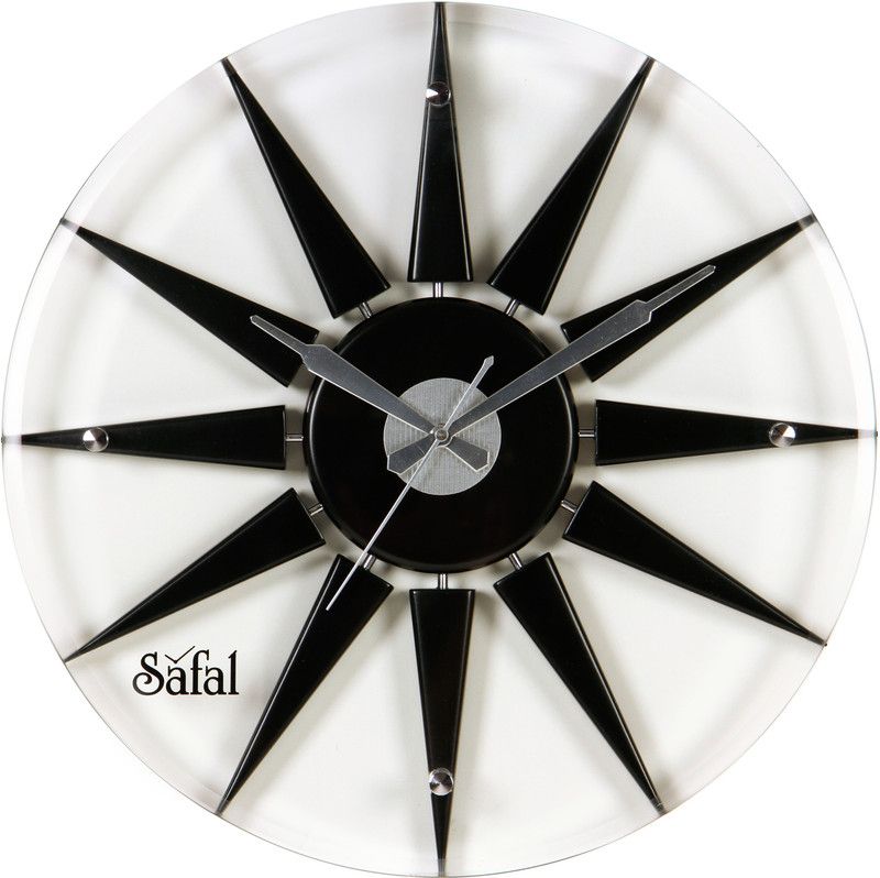 Safal Analog 5 cm X 39 cm Wall Clock  (Black, With Glass, Standard)
