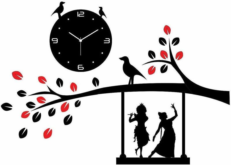 PROPS STUDIO Analog 24 cm X 24 cm Wall Clock  (Black, Without Glass, Standard)
