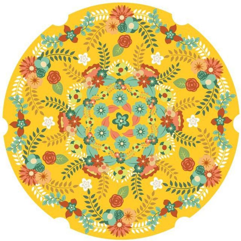Psychedelic Collection 48 cm Beautiful multicolor decorative rangoli pvc vinyl multicolor decorative wall sticker for wall decoration size : 48 Cm X 48 Cm Self Adhesive Sticker  (Pack of 1)