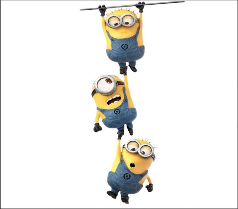 Crown Decals 68 cm Hanging Minions Wall Sticker Design(Cover Area:-39x68cm) Self Adhesive Sticker  (Pack of 1)