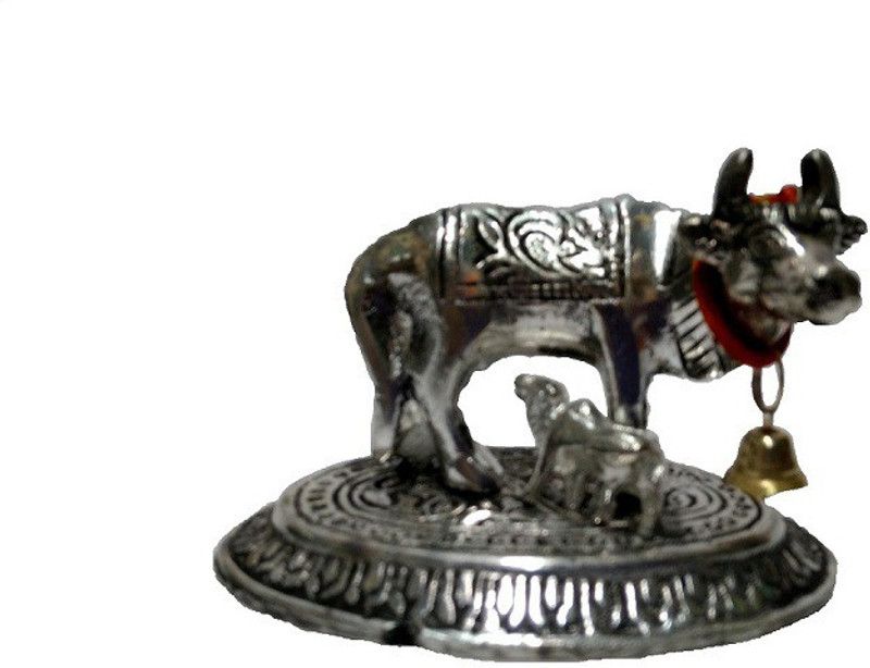 Creative Vision Cow Decorative Showpiece - 6.35 cm  (Metal, Silver)