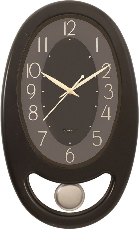 eCraftIndia Analog 39.37 cm X 24.13 cm Wall Clock  (Black, With Glass, Standard)