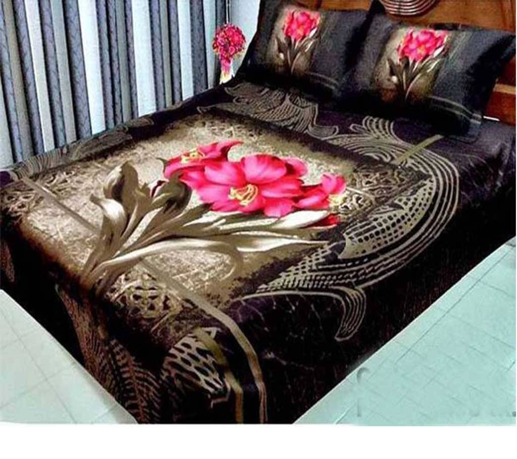HOMETEX Cotton Double Bed Sheet Set-3 Pcs
