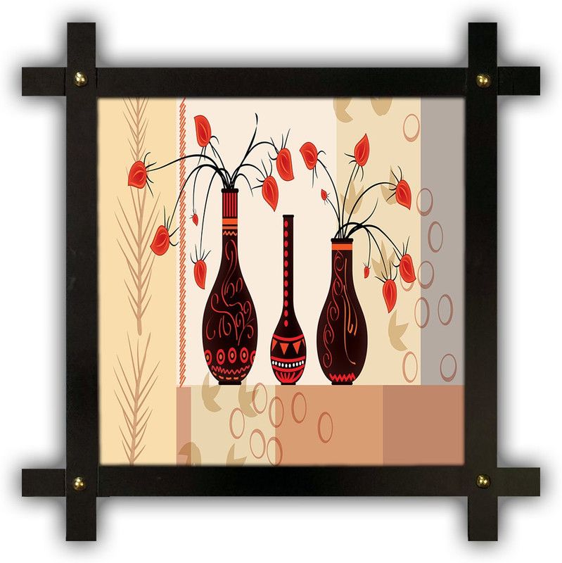 Poster N Frames Cross Wooden Frame Hand-Crafted with photo of Flower (floral) 18228-crossframe Digital Reprint 16.5 inch x 16.5 inch Painting  (With Frame)