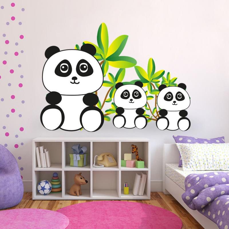 Burhani Decor 73 cm Tree Panda Wall Sticker Design (Cover Area :-73x50 cm) Self Adhesive Sticker  (Pack of 1)