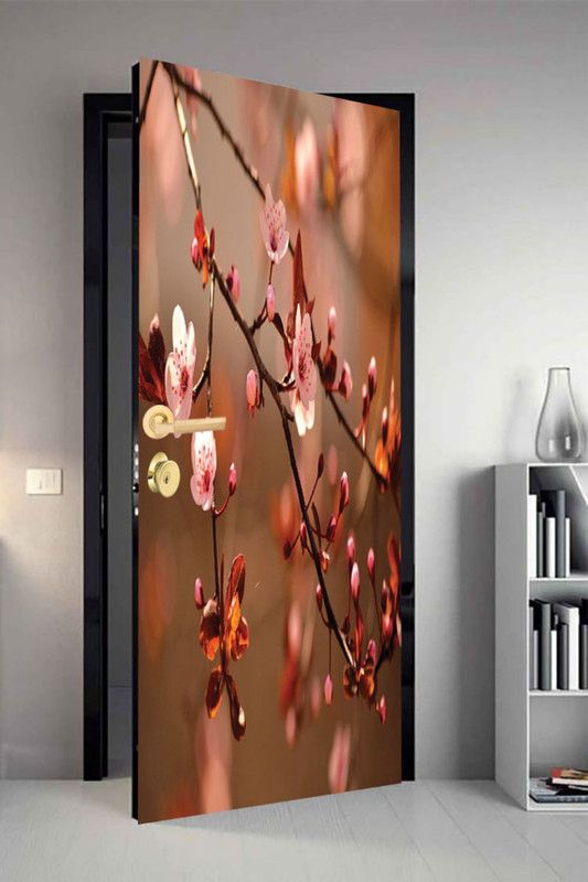 QTH 29.8 cm QTH Natural Dor-5718 Design Door Sticker Self Adhesive Sticker  (Pack of 1)
