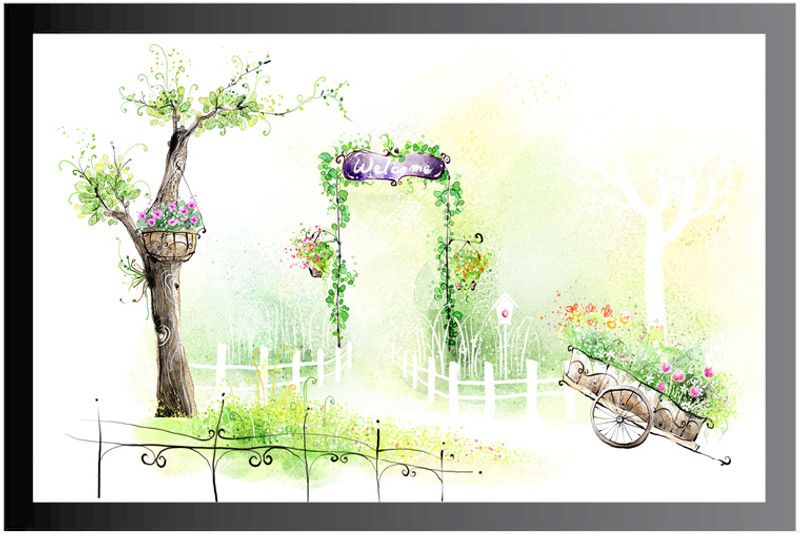 Nature Scenery Frame Poster For Room Synthetic Wood Gloss Lamination F152 Paper Print  (14 inch X 20 inch, Framed)