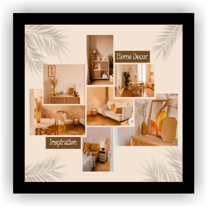 Lonaar Wood Personalized, Customized Gift Best Friends Reel Photo Collage gift for Friends, BFF with Frame, Birthday Gift,Anniversary Gift Wall  (Black, 7 Photo(s), 12x12 Inch)