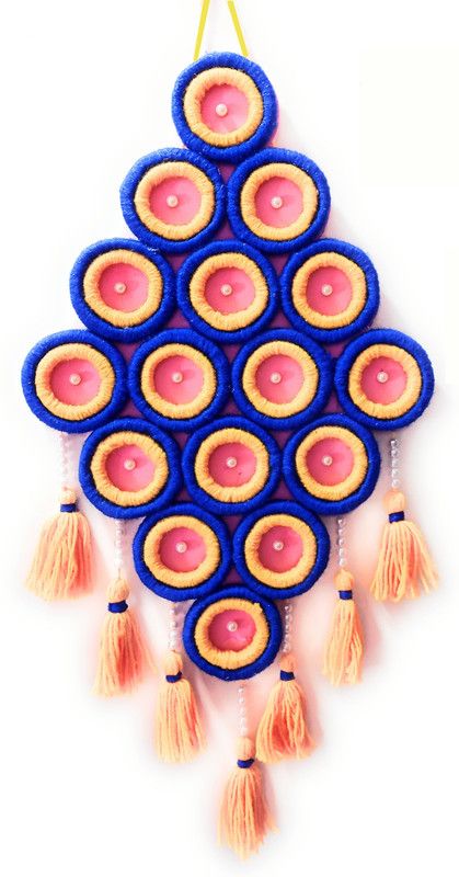 patel creation PCH01 Decorative Showpiece - 55 cm  (Fabric, Paper Mache, Blue, Yellow)