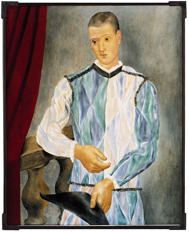 FURNATO | Pablo Picasso Painting Collection - Harlequin Digital Reprint 15 inch x 12 inch Painting  (With Frame)