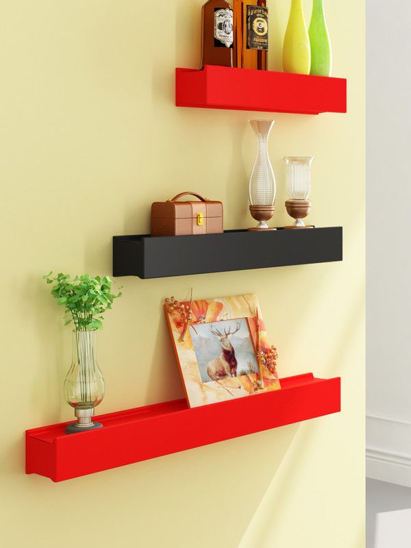 Trendy ILE Wooden Wall Shelf For Home Decor MDF (Medium Density Fiber) Wall Shelf  (Number of Shelves - 3, Multicolor)