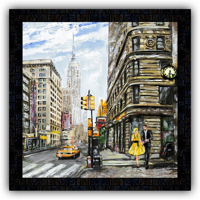 Poster N Frames framed poster of Eiffe Tower Love Couple-18069 Digital Reprint 14 inch x 14 inch Painting  (With Frame)