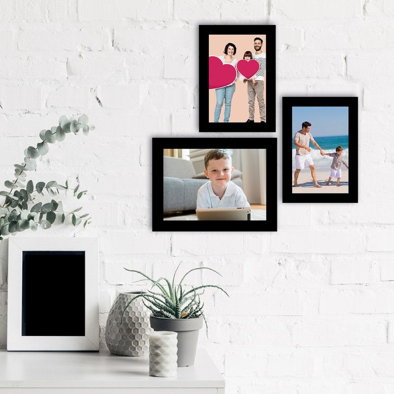 Flipkart Perfect Homes Acrylic Personalized, Customized Gift Best Friends Reel Photo Collage gift for Friends, BFF with Frame, Birthday Gift,Anniversary Gift Wall  (Black, 3 Photo(s), Set of 3 Photo Frames for 2 Photos of 5"x7" and 1 Photo of 6"x8")