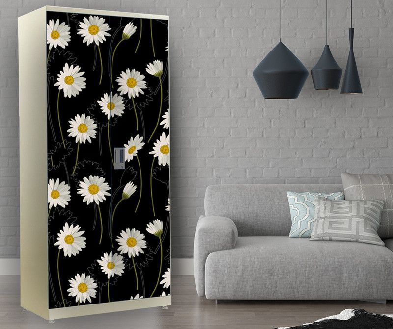digital print world 213.36 cm Almirah Sticker Extra Large Floral Design for Almirah/Wardrobe Size(88.9x198 cm) Self Adhesive Sticker  (Pack of 1)