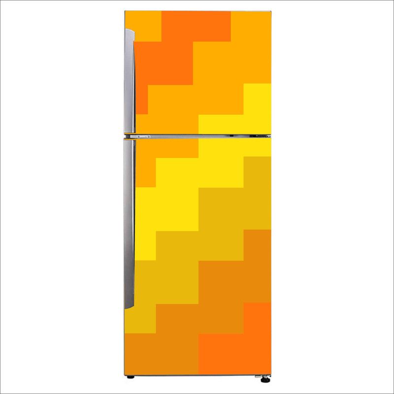 Psychedelic Collection 60 cm Decorative geometry shapes yellow shades Self Adhesive Sticker  (Pack of 1)