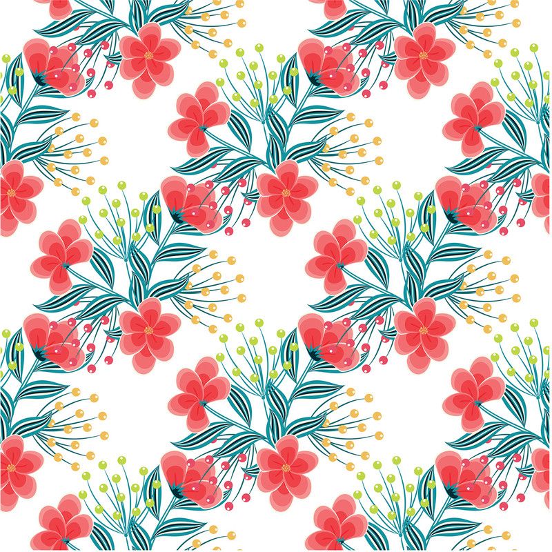 Paper Plane Design Floral & Botanical Multicolor Wallpaper  (41 cm x 41 cm)