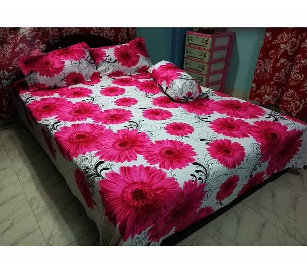 Cotton Double Size Bed Sheet-3Pcs