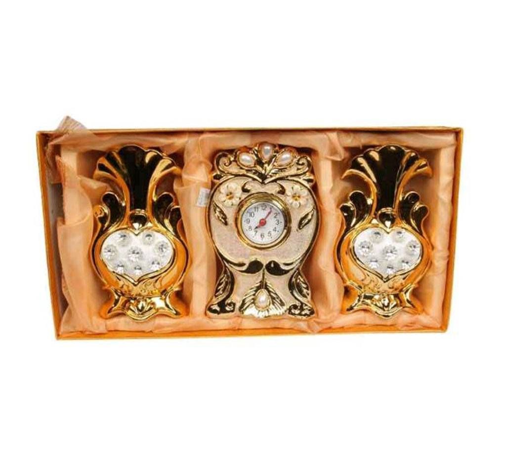 Ceramic Flower Vase With Clock