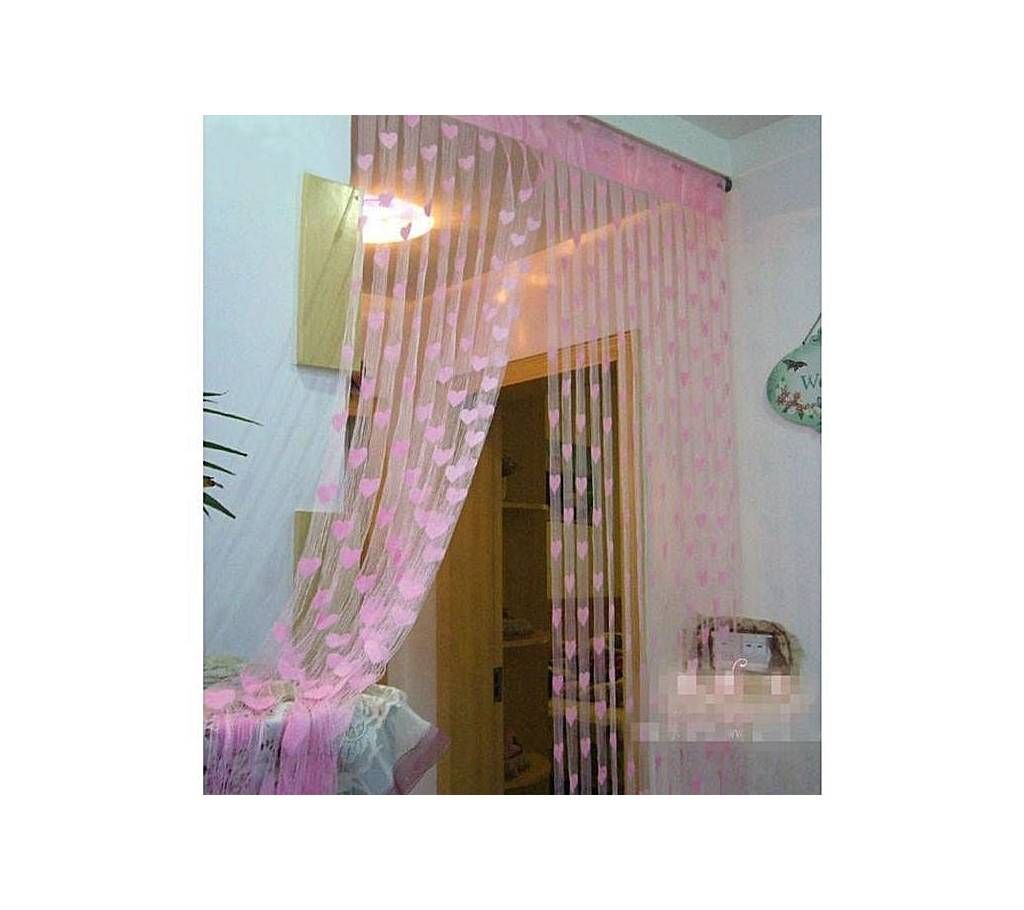 Handloom hub Net Curtains 2 pcs - Pink
