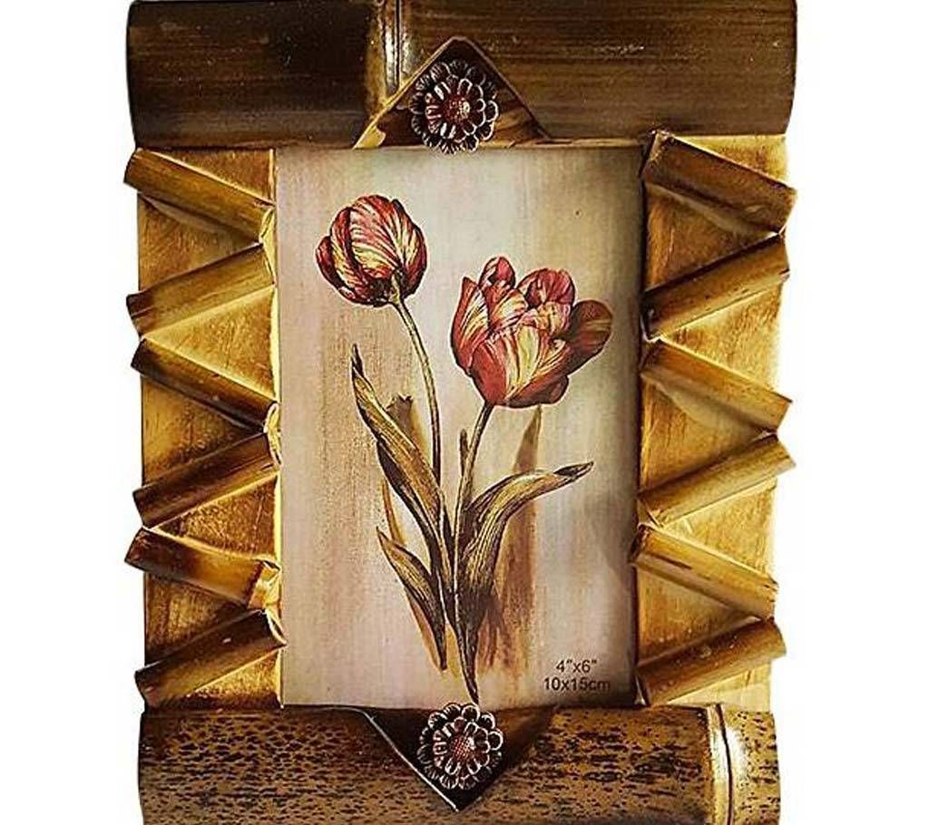 Wooden Photo Frame with Zigzag Design - Showpiece