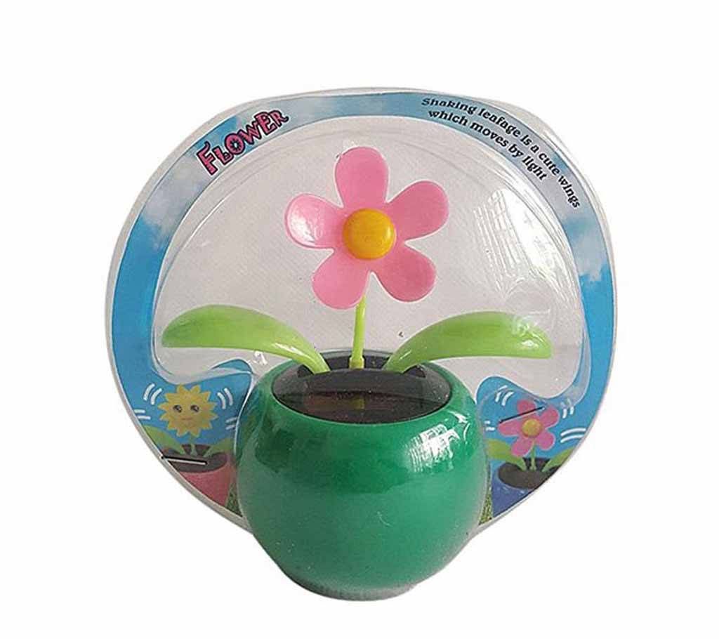 Green Flower with shaking leaves - solar powered showpiece Green