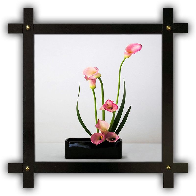 Poster N Frames Cross Wooden Frame Hand-Crafted with photo of Flower (floral) 25390-crossframe Digital Reprint 16.5 inch x 16.5 inch Painting  (With Frame)